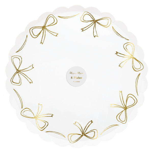 Gold Bow Dinner Plates – Platos Moños Dorados