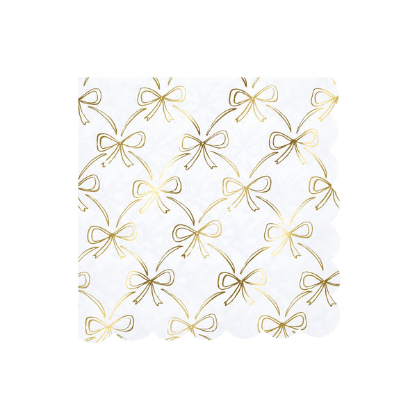 Servilletas Gold Bow Small – Servilletas de papel con diseño Moños dorados (Paquete de 16)