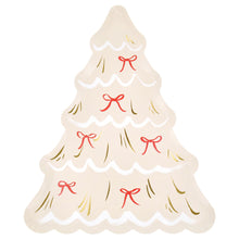 Platos Árbol de Navidad con Moños – Pack de 8 Platos de Papel Troquelados
