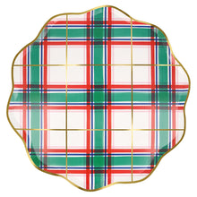 Platos Tartan Navideños – Pack de 8 Platos de Papel Estilo Escocés para Fiestas