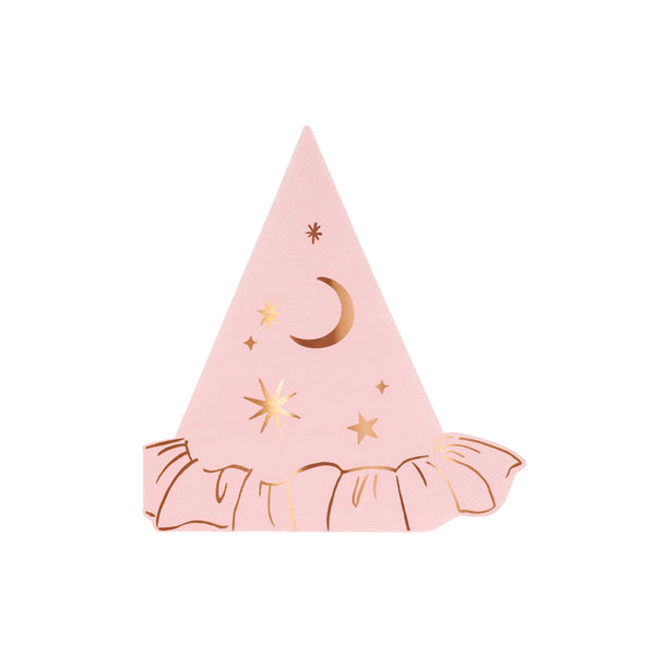 Servilletas Sombrero de Bruja en Rosa – Pack de 16 Servilletas Halloween