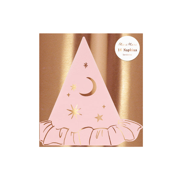 Servilletas Sombrero de Bruja en Rosa – Pack de 16 Servilletas Halloween