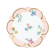 Platos Rococo Posy Side – Paquete de 8 Platos de Papel con Diseño Floral