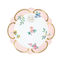 Platos Rococo Posy Side – Paquete de 8 Platos de Papel con Diseño Floral