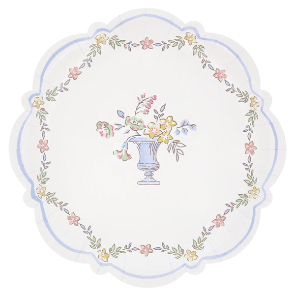 Platos Chintz Border Dinner – Pack de 8 Platos de Papel Grandes con Diseño Floral
