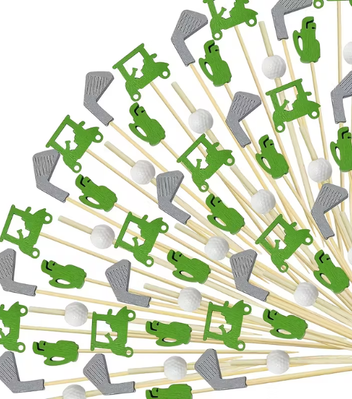 Palillos Golf, 10 Palillos de Cóctel Decorativos