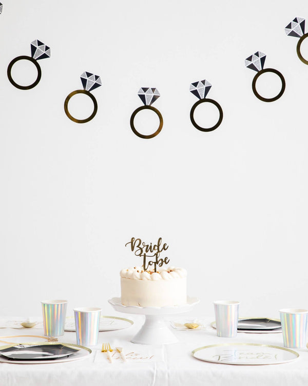 Bride To Be Cake Toppers – Topper Decorativo para Pastel en Dorado, Plata y Rose Gold