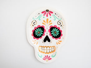 Platos Calavera – Pack de 8 Platos de Cartón Decorativos para Fiestas de Día de Muertos o Halloween