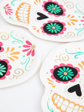 Platos Calavera – Pack de 8 Platos de Cartón Decorativos para Fiestas de Día de Muertos o Halloween