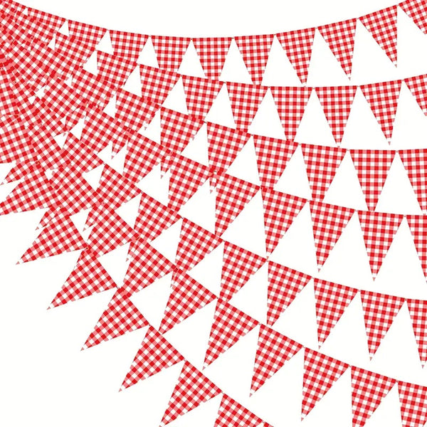 Guirnalda Decorativa de Cuadros Rojos
