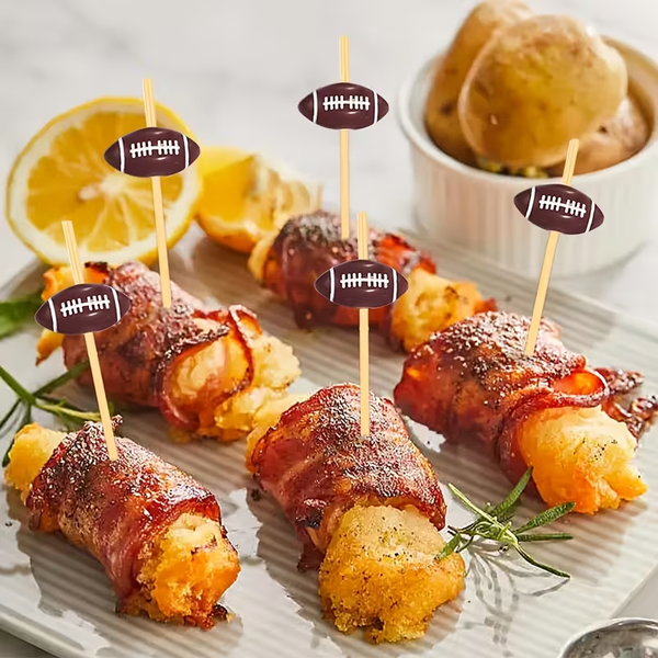 Palillos Balón Football Americano– Palillos Decorativos para Postres y Bocadillos