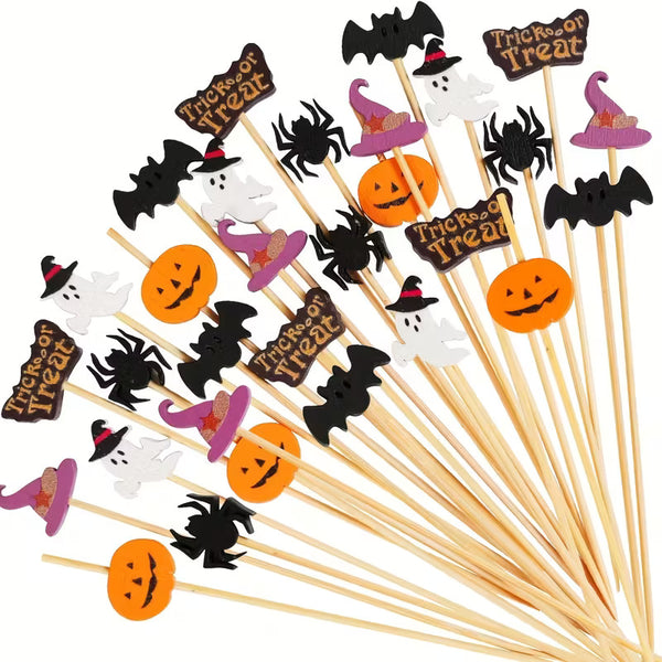 Palillos Halloween – Palillos Decorativos para Postres y Bocadillos de Temporada