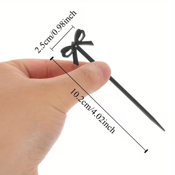Palillos Moño Negro – Palillos Decorativos para Postres y Bocadillos de Temporada