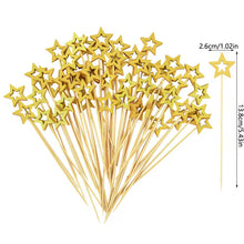 Palillos Estrellas Doradas – Palillos Decorativos para Postres y Bocadillos de Temporada