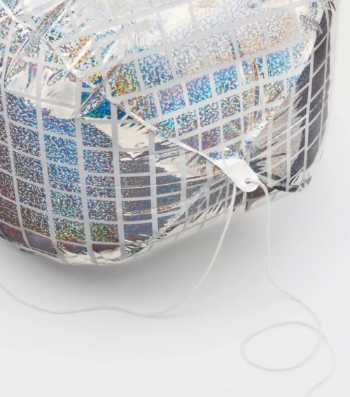 Globos plateado con forma de bola de discoteca (paquete de 3)