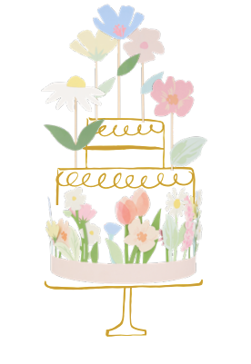 Flower Cake Wrap & Toppers – Faja Decorativa y Toppers Florales para Pastel