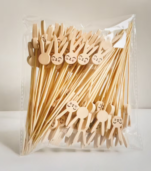 Palillos de bambú Conejo de Pascua - Paquete con 100 palillos
