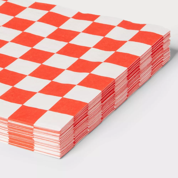 Servilletas Cuadros Rojos – Pack de 16 Servilletas de Papel para Fiestas Rústicas o Picnic