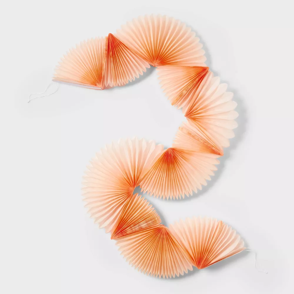 Guirnalda Abanico Naranja – Decoración de Papel Vibrante para Fiestas, Eventos y Celebraciones Temáticas
