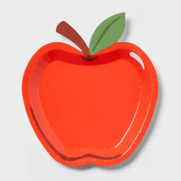Platos Manzana – Pack de 8 Platos de Papel en Forma de Manzana para Fiestas Temáticas o Escolares