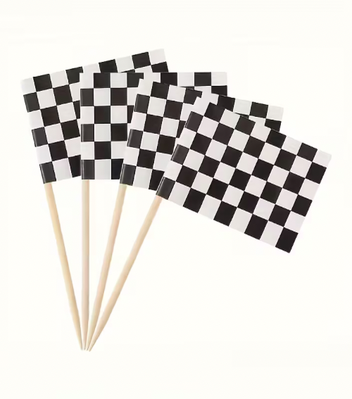 Palillos Banderitas de Carreras - Paquete con 10 palillos