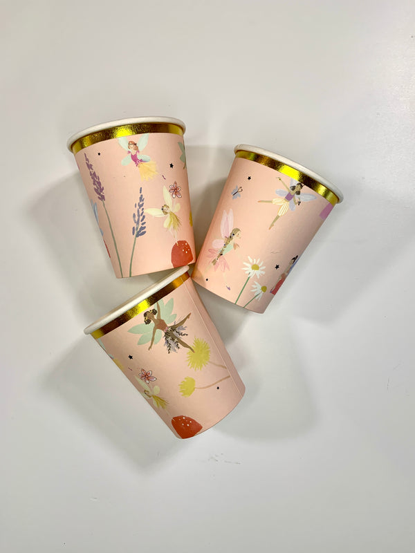 Fairy Cups – Pack de 8 Vasos de Papel con Diseño de Hadas para Fiestas Mágicas