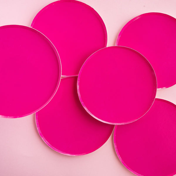 Platos Rosa Magenta – Pack de 8 Platos de Cartón para Fiestas Elegantes y Divertidas