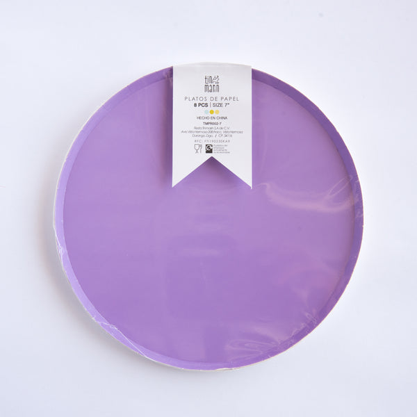 Platos Lila – Platos de Cartón para Fiestas en Tamaños Chico 7" y Mediano 9"