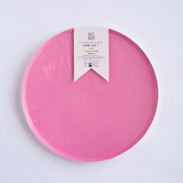 Platos Rosa – Platos de Cartón para Fiestas en Tamaños Chico 7" y Mediano 9"