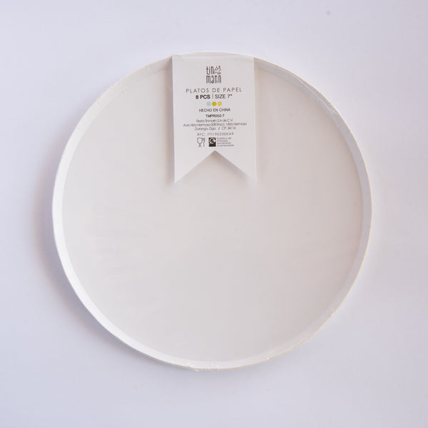 Platos Blancos – Platos de Cartón para Fiestas en Tamaños Chico 7" y Mediano 9"