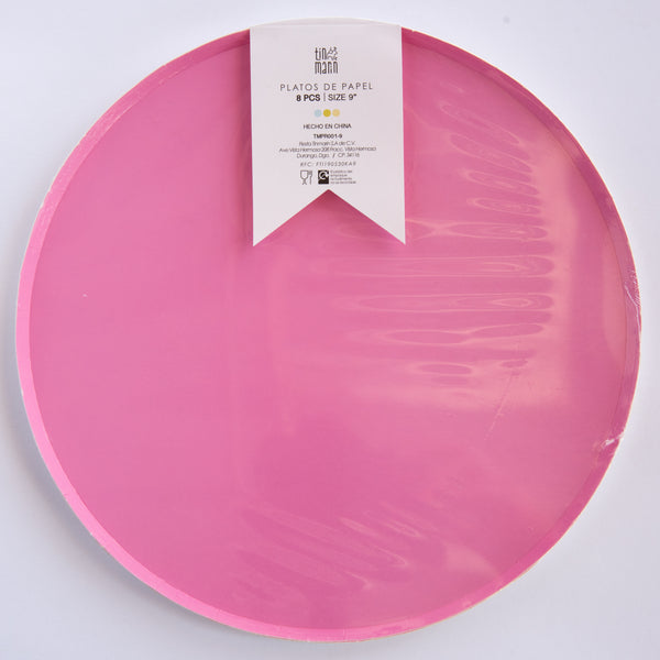 Platos Rosa – Platos de Cartón para Fiestas en Tamaños Chico 7" y Mediano 9"