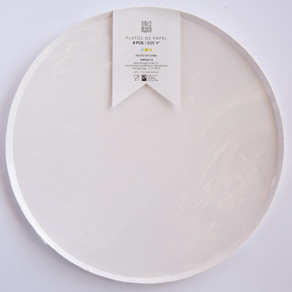Platos Blancos – Platos de Cartón para Fiestas en Tamaños Chico 7" y Mediano 9"