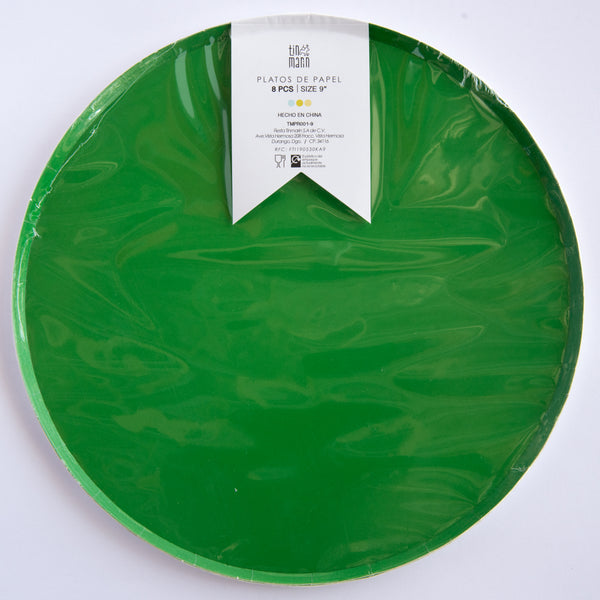 Platos Verde – Platos de Cartón para Fiestas en Tamaños Chico 7" y Mediano 9"
