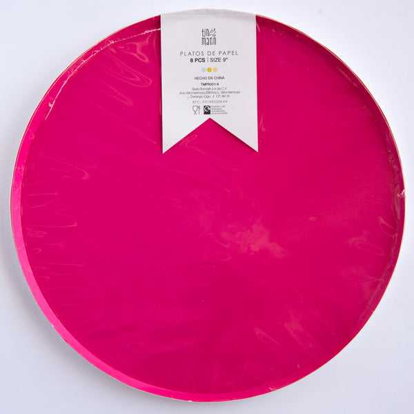 Platos Rosa Magenta – Pack de 8 Platos de Cartón para Fiestas Elegantes y Divertidas
