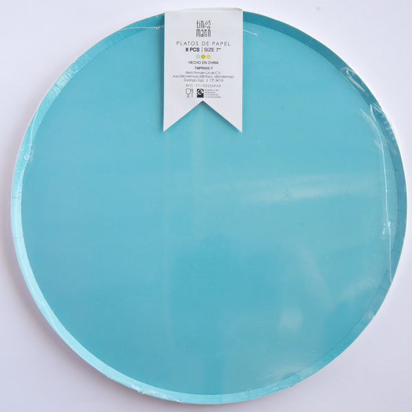Platos Azul Claro – Platos de Cartón para Fiestas en Tamaños Chico 7" y Mediano 9"