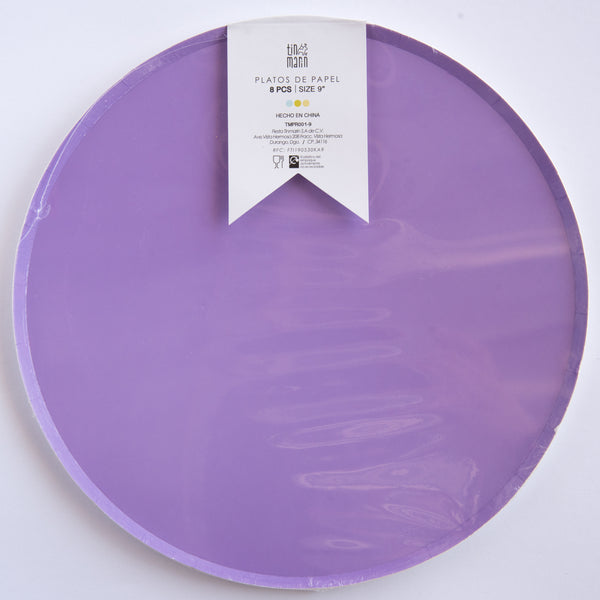 Platos Lila – Platos de Cartón para Fiestas en Tamaños Chico 7" y Mediano 9"