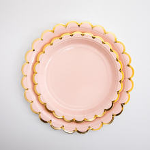 Platos Tea Party Rosa Pastel – Pack de 8 Platos de Cartón Elegantes Tamaño Chico