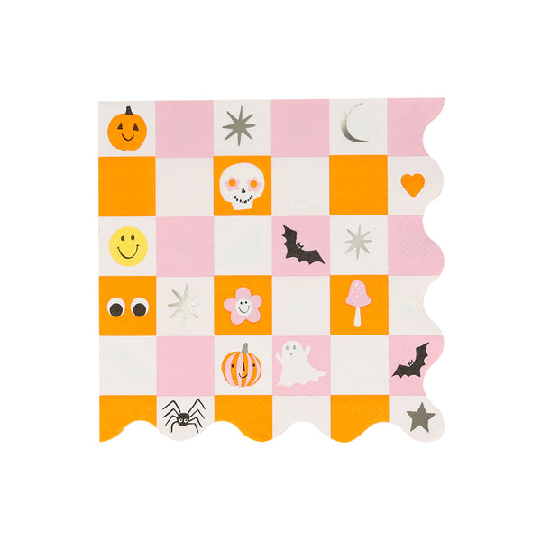 Servilletas Groovy Halloween grandes – Estilo retro para tu fiesta