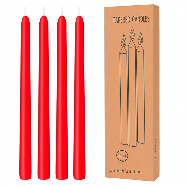 Velas Cónicas Navideñas Rojas (x4)