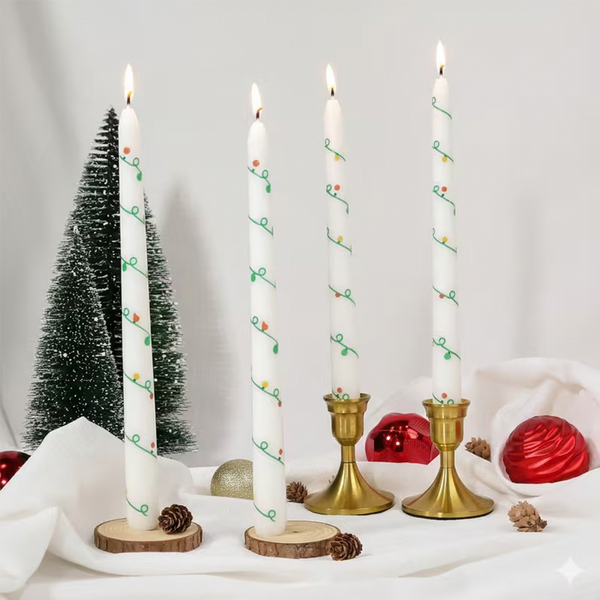 Velas Cónicas Navideñas Luces (x2)