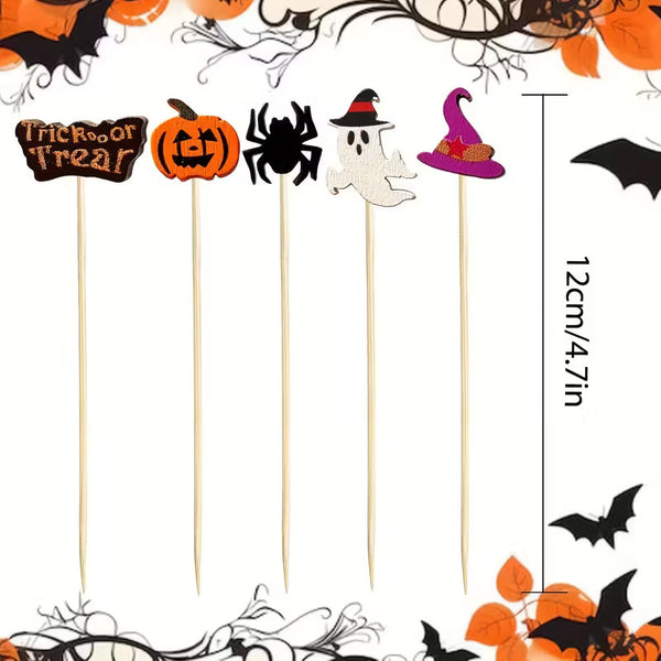 Palillos Halloween – Palillos Decorativos para Postres y Bocadillos de Temporada
