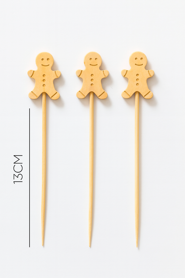Palillos Hombre de Jengibre – Palillos Decorativos para Postres y Bocadillos de Temporada