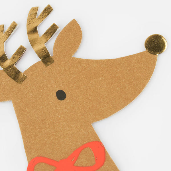 Servilletas Reindeer with Red Bow – Encanto navideño para tu mesa