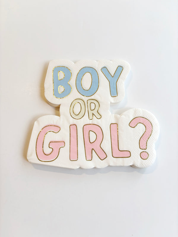 Servilletas Boy or Girl Baby Shower o Gender Reveal