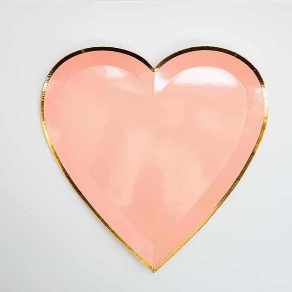 Colección Love Rosa Pastel – Platos, Vasos y Servilletas con Diseño de Corazón para Fiestas Románticas
