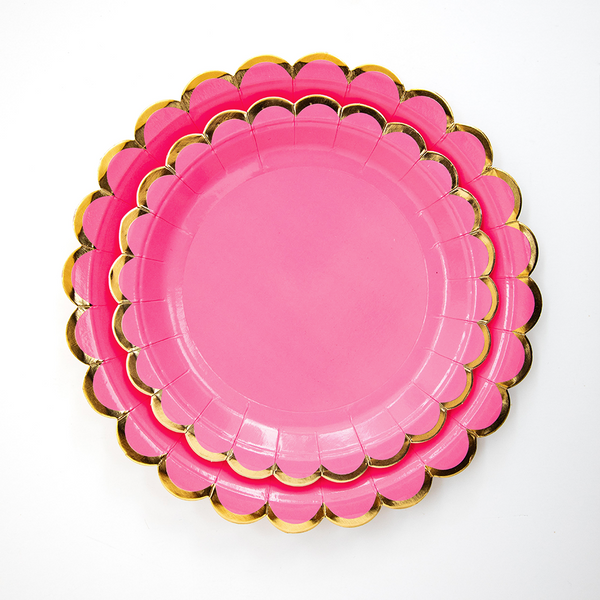 Platos Tea Magenta – Platos de Cartón Elegantes para Fiestas y Eventos Especiales (Pack de 8)