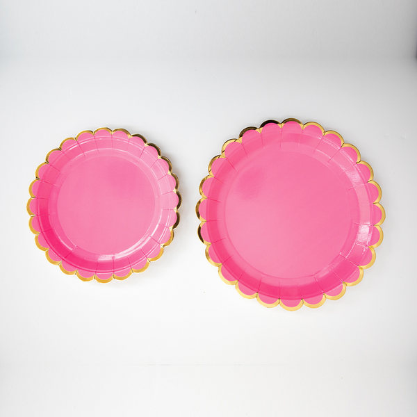Platos Tea Magenta – Platos de Cartón Elegantes para Fiestas y Eventos Especiales (Pack de 8)