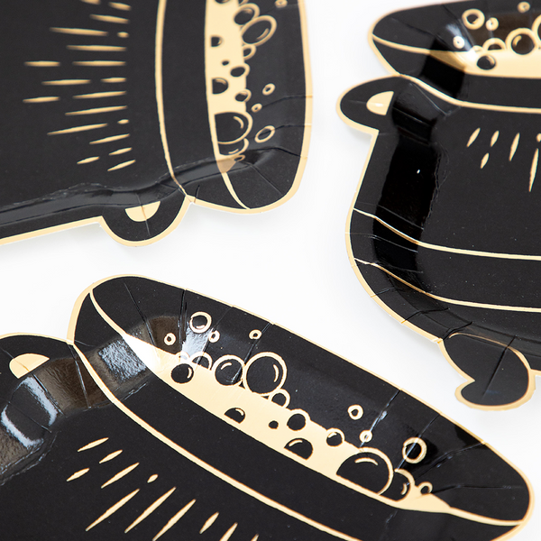 Platos Caldero – Pack de 8 Platos de Cartón con Diseño de Caldero Mágico para Fiestas de Halloween