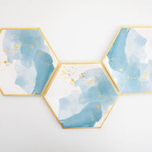 Platos Azul Acuarela – Pack de 8 Platos de Papel con Diseño Artístico y Elegante