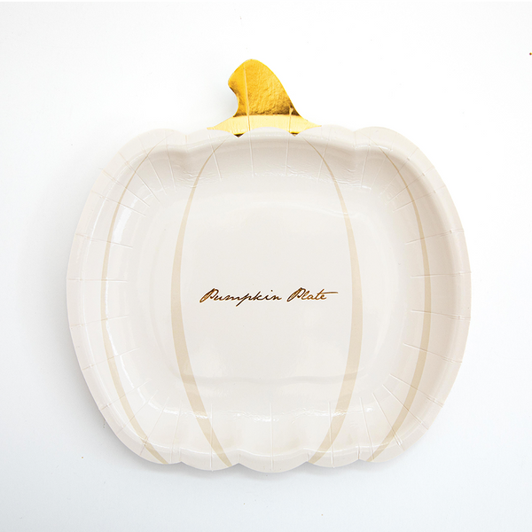 Platos Calabaza 7” – Pack de 8 Platos de Papel con Forma de Calabaza para Halloween y Otoño